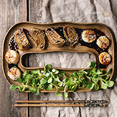 Asian style fried scallops